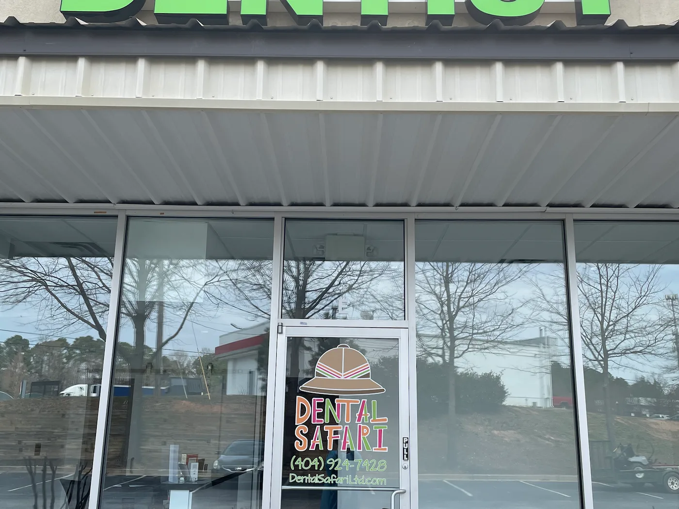Dental Safari storefront under the green DENTIST sign in Snellville